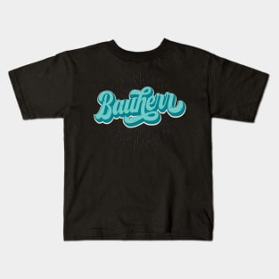 Bauherr retro Schriftzug Hausbau Kids T-Shirt